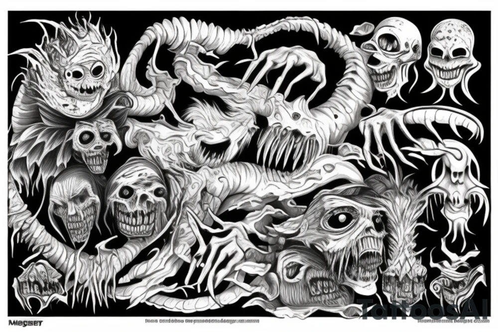 a scary monster tattoo idea