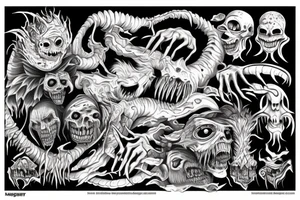 a scary monster tattoo idea