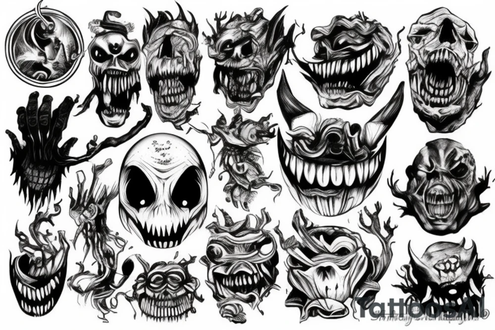 a scary monster tattoo idea