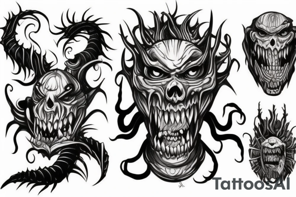 a scary monster tattoo idea