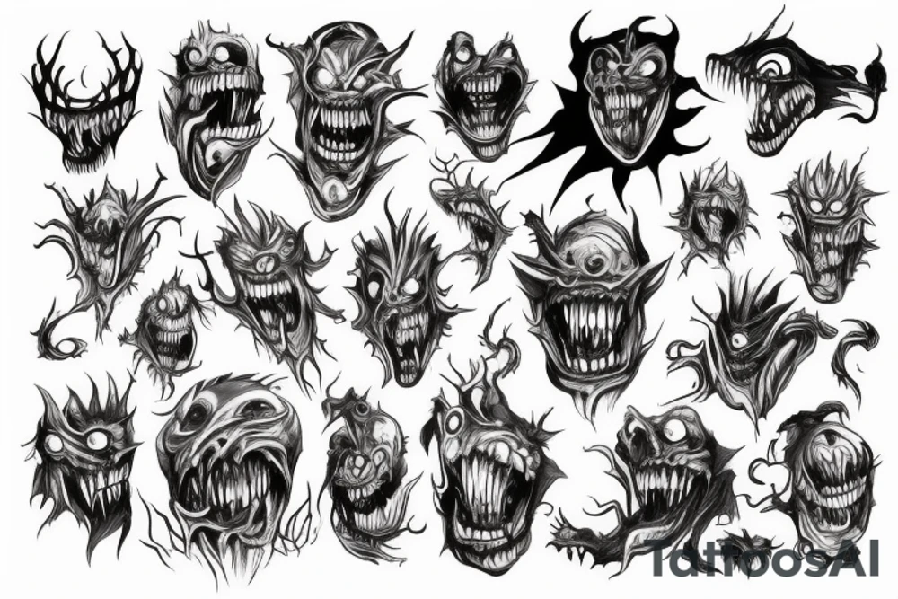 a scary monster tattoo idea