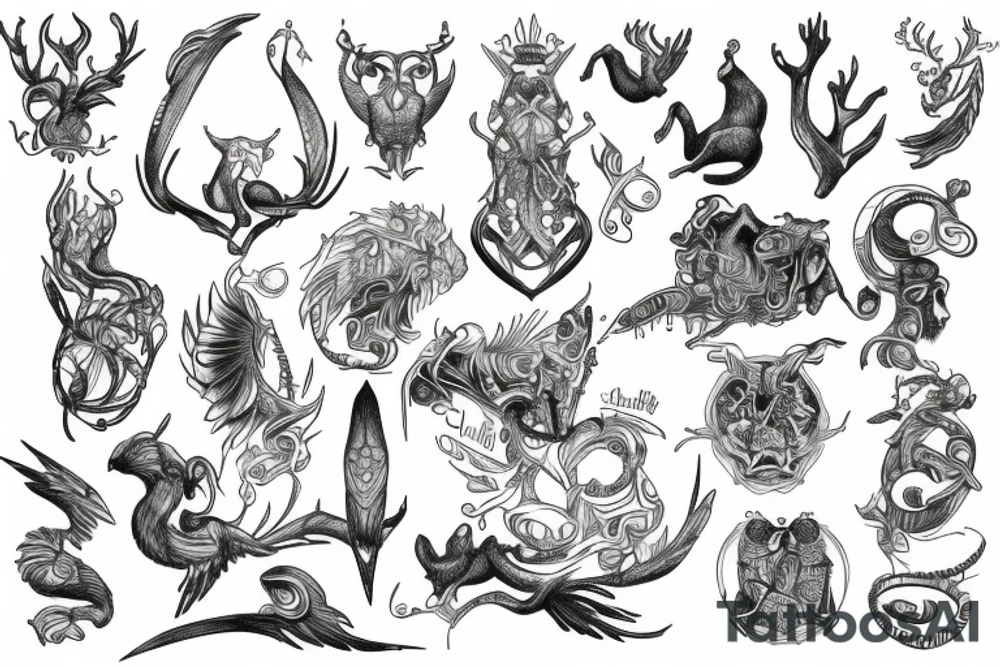 Based on work of symbols of Dr. Jordan B. Peterson tattoo idea