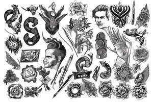 Based on work of symbols of Dr. Jordan B. Peterson tattoo idea