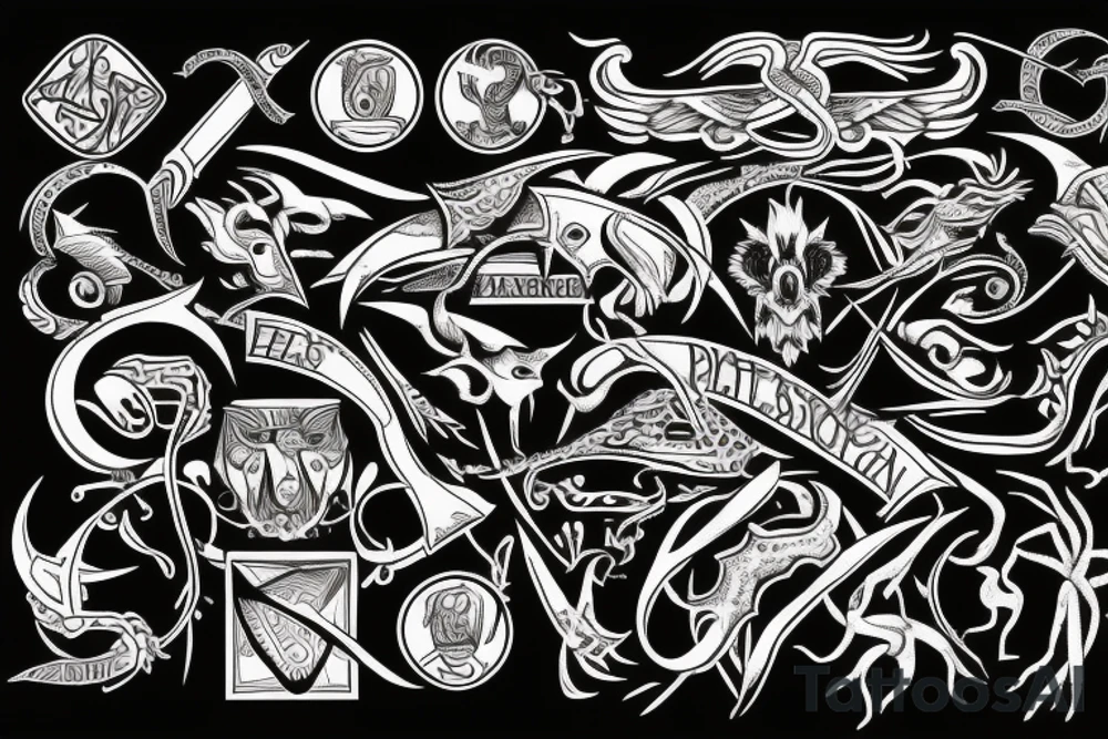 Based on work of symbols of Dr. Jordan B. Peterson tattoo idea