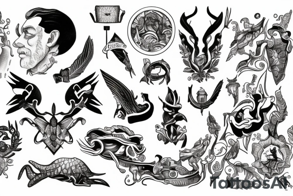 Based on work of symbols of Dr. Jordan B. Peterson tattoo idea