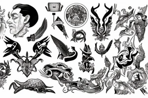 Based on work of symbols of Dr. Jordan B. Peterson tattoo idea
