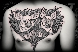 Logo of Pig mafia tattoo idea
