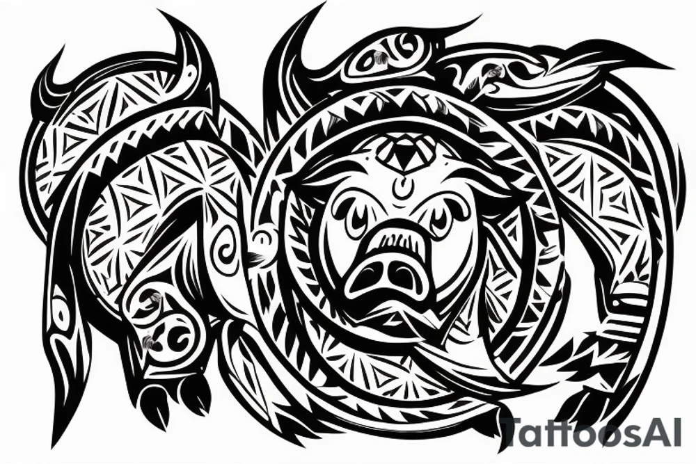 Logo of Pig mafia tattoo idea