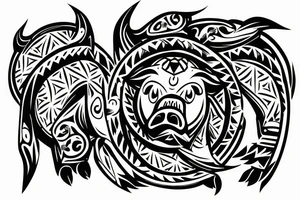Logo of Pig mafia tattoo idea
