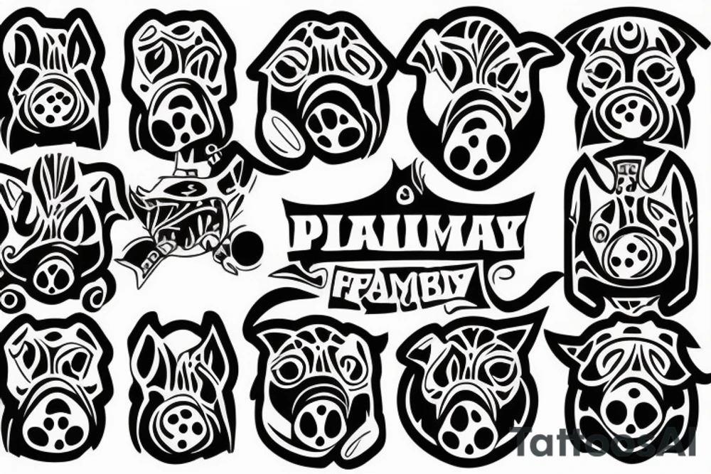 Logo of Pig mafia tattoo idea