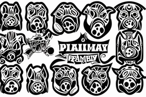 Logo of Pig mafia tattoo idea