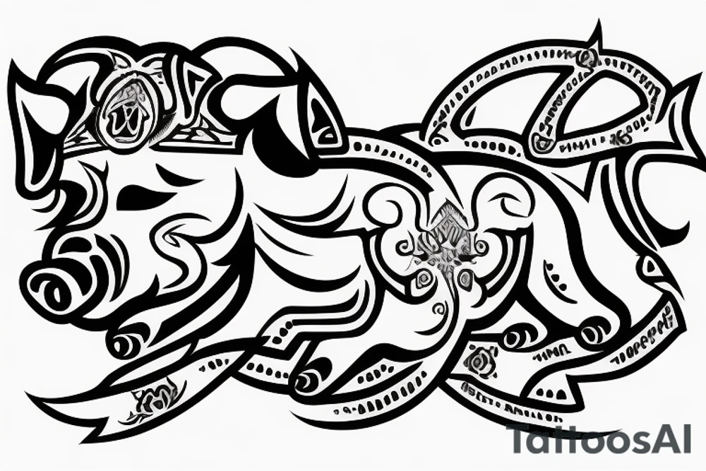 Logo of Pig mafia tattoo idea