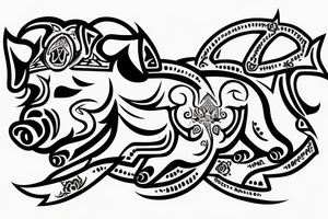 Logo of Pig mafia tattoo idea