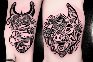 Logo of Pig mafia tattoo idea