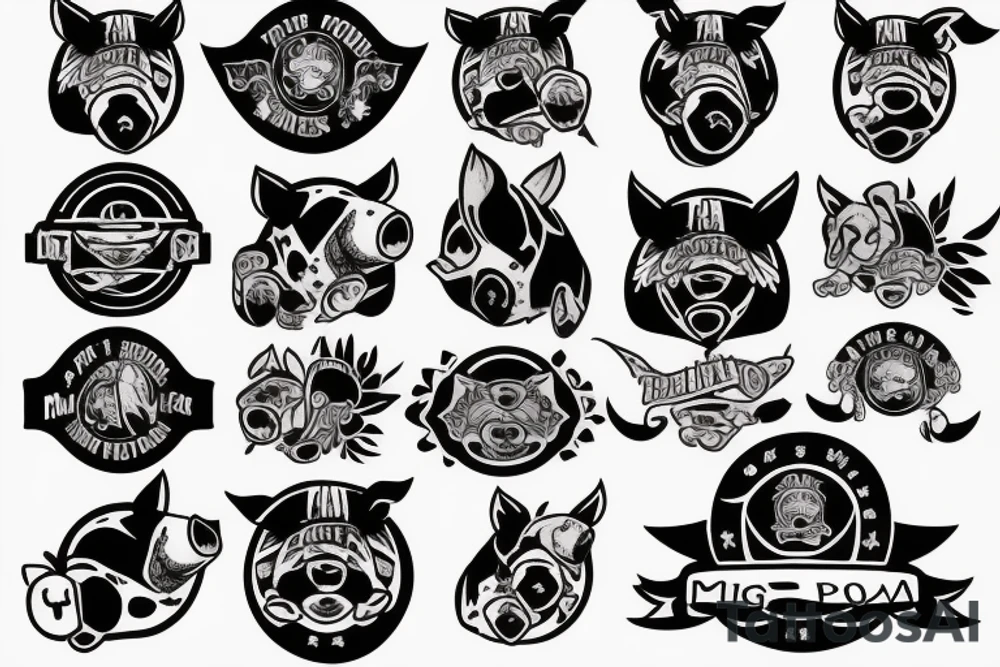 Logo of Pig mafia tattoo idea