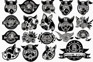 Logo of Pig mafia tattoo idea