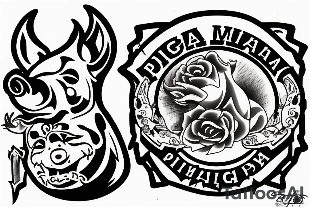 Logo of Pig mafia tattoo idea