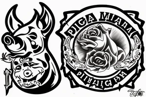 Logo of Pig mafia tattoo idea