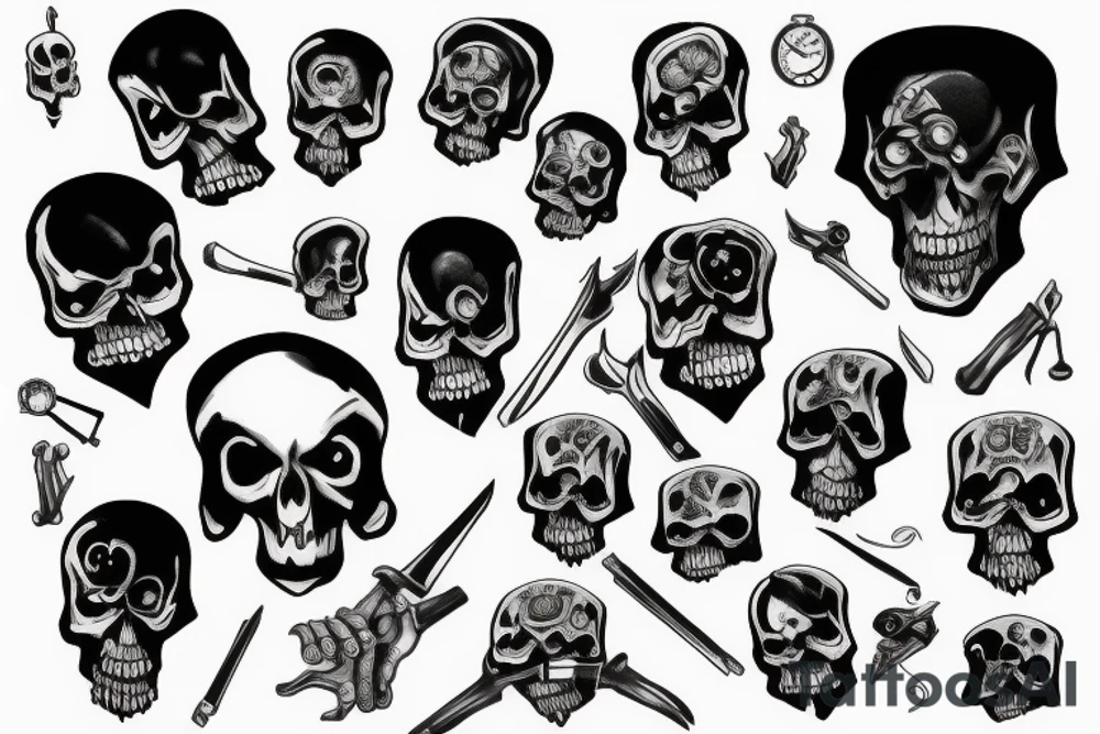 grim reaper looking at his watch tattoo idea