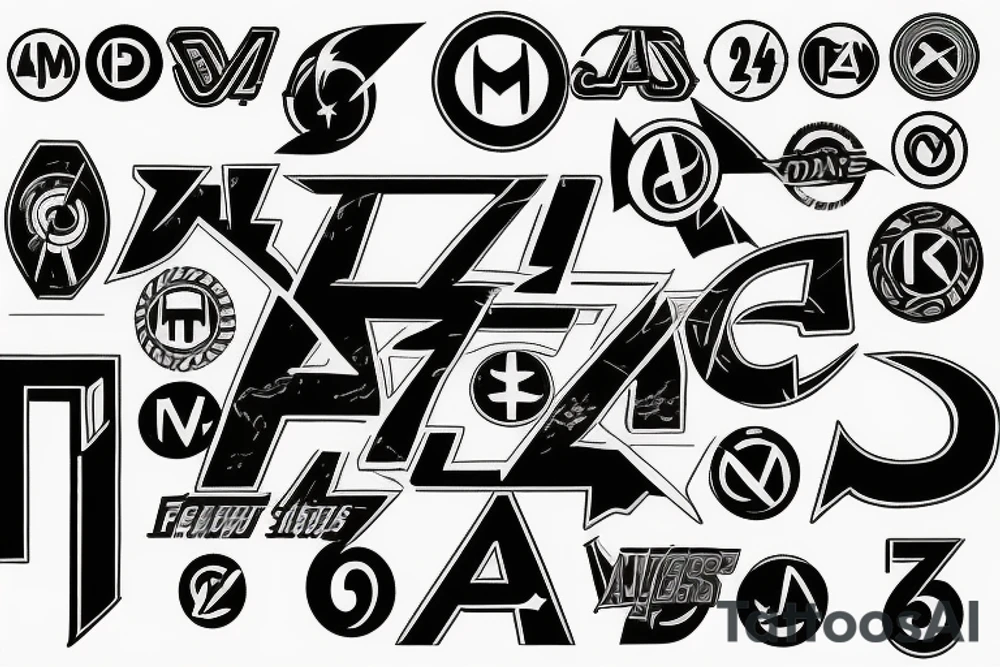 Avengers Logo with Numbers 64 tattoo idea