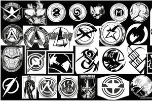 Avengers Logo with Numbers 64 tattoo idea