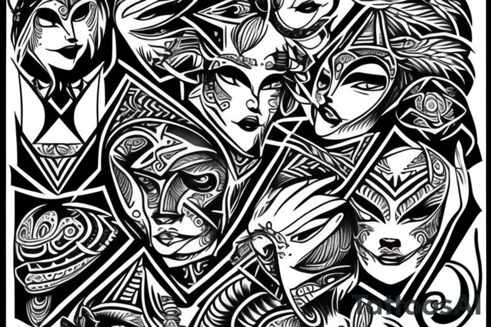 agressive neo tribal tattoo idea