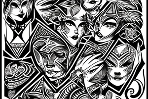 agressive neo tribal tattoo idea