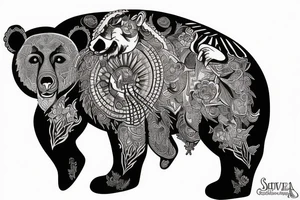 Shiva riding a bear tattoo idea