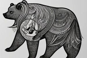 Shiva riding a bear tattoo idea