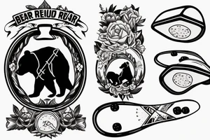 Bear riding a Skateboard tattoo idea
