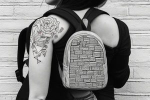Woman wearing a backpack filled with bricks tattoo idea