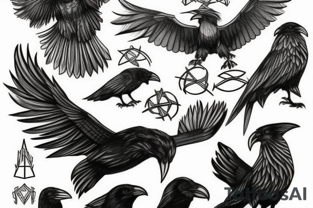norse mythology Raven tattoo idea