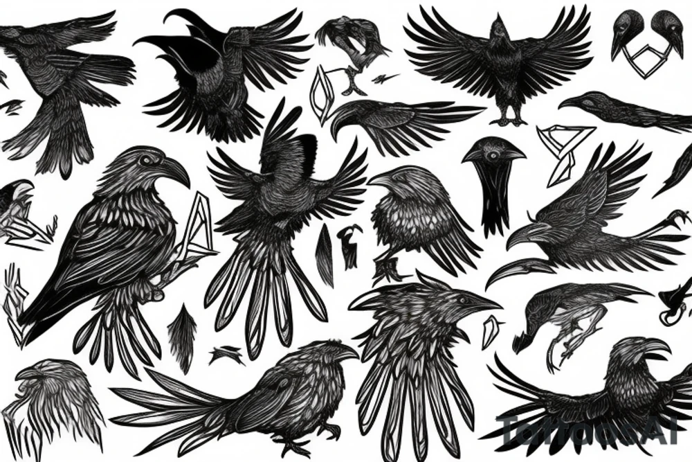 norse mythology Raven tattoo idea