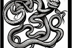 Snake going out from skull tattoo idea
