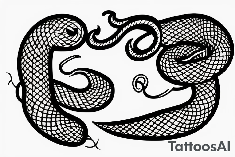 Snake going out from skull tattoo idea