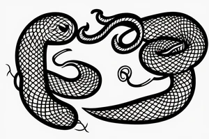 Snake going out from skull tattoo idea