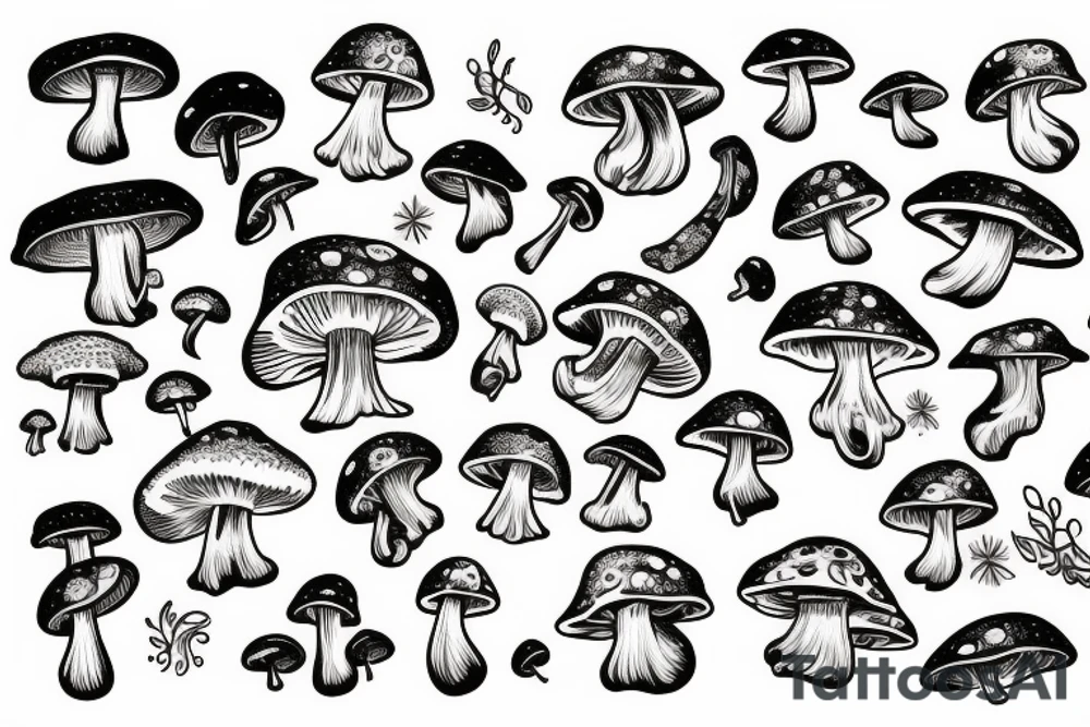 Mushroom in space tattoo idea