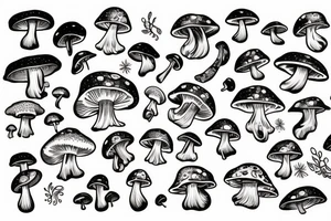 Mushroom in space tattoo idea