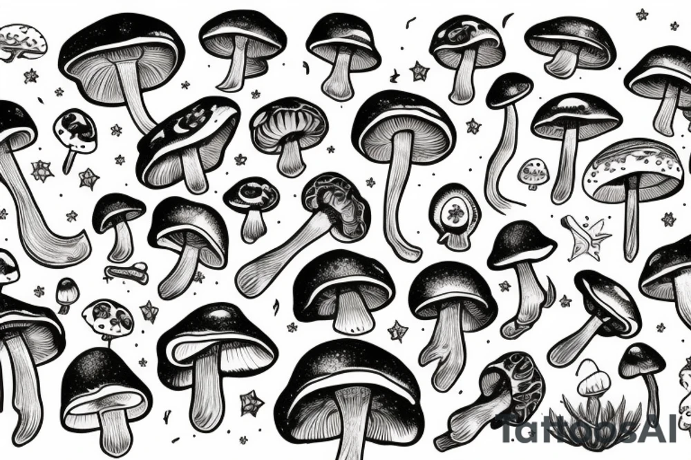 Mushroom in space tattoo idea