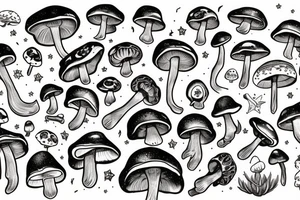 Mushroom in space tattoo idea