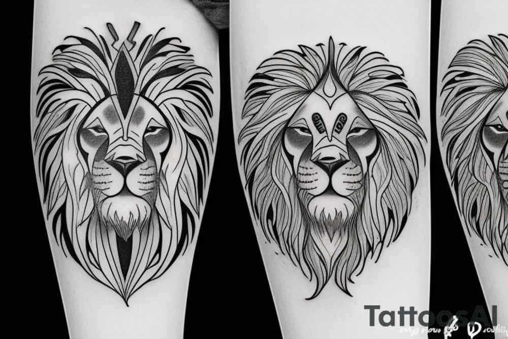 lion family tattoo idea