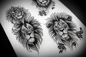 lion family tattoo idea