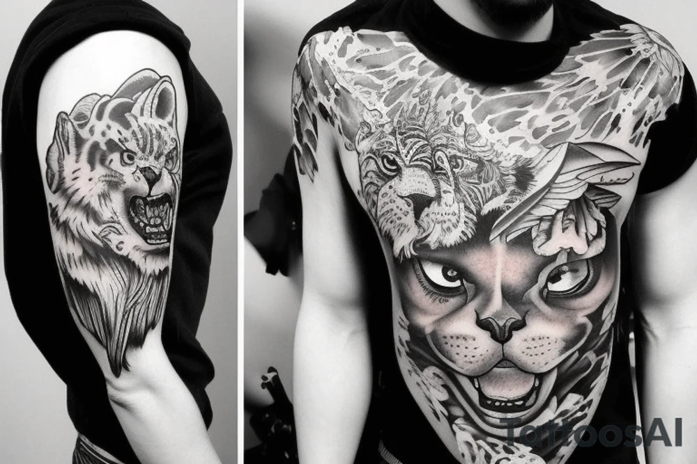 aggressive animal with story tattoo idea