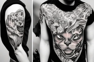 aggressive animal with story tattoo idea