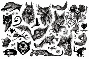 aggressive animal with story tattoo idea