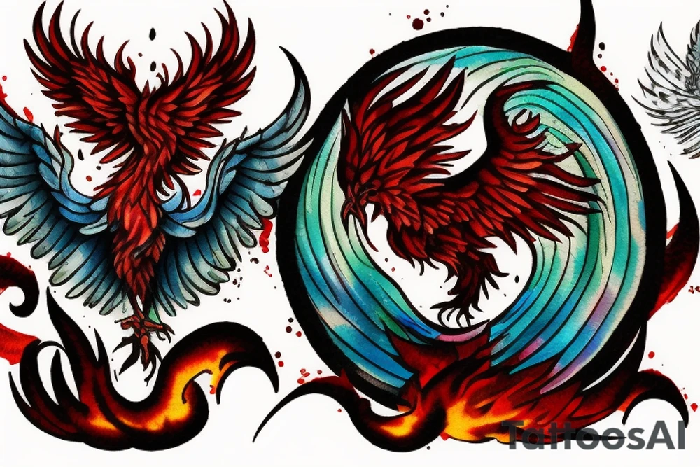 a phoenix rising from the ashes tattoo idea