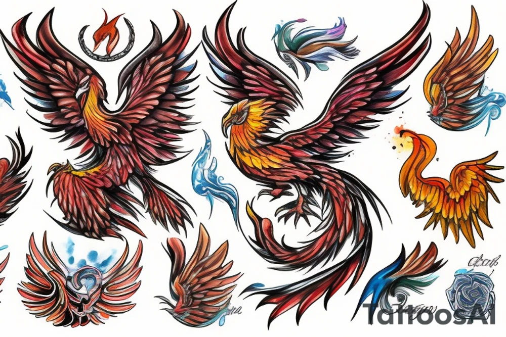 a phoenix rising from the ashes tattoo idea