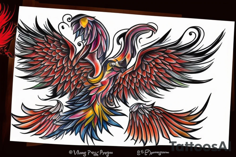 a phoenix rising from the ashes tattoo idea