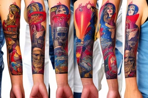 USA Arm Sleeve tattoo idea