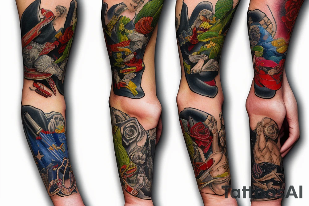 America Arm Sleeve tattoo idea